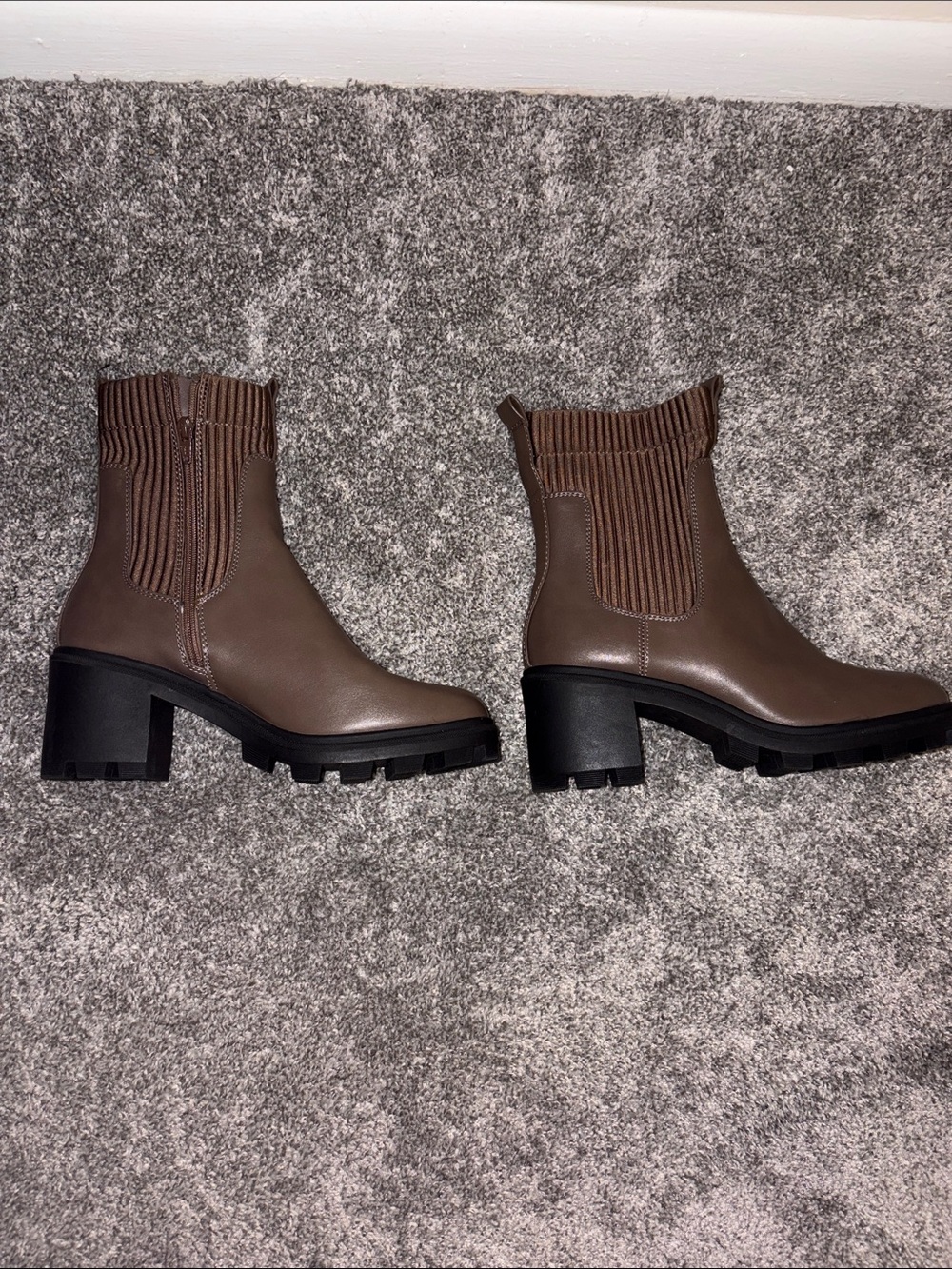 A New Day Women's Chunky Chelsea Ankle Boots - Brown - Picture 1 of 6